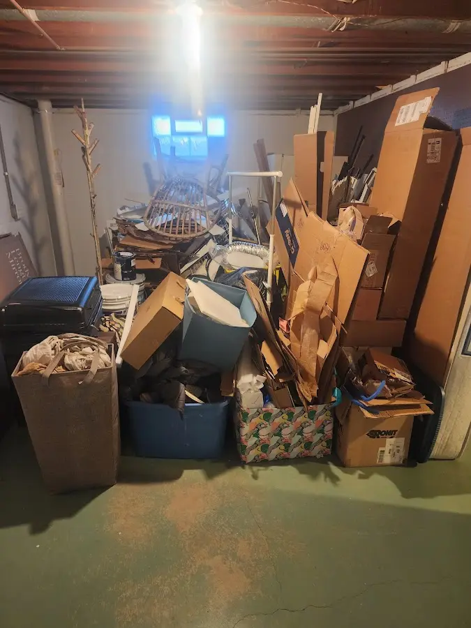 Roll-off dumpster container at job site for 20 Yard Dumpster Rental in South Annville